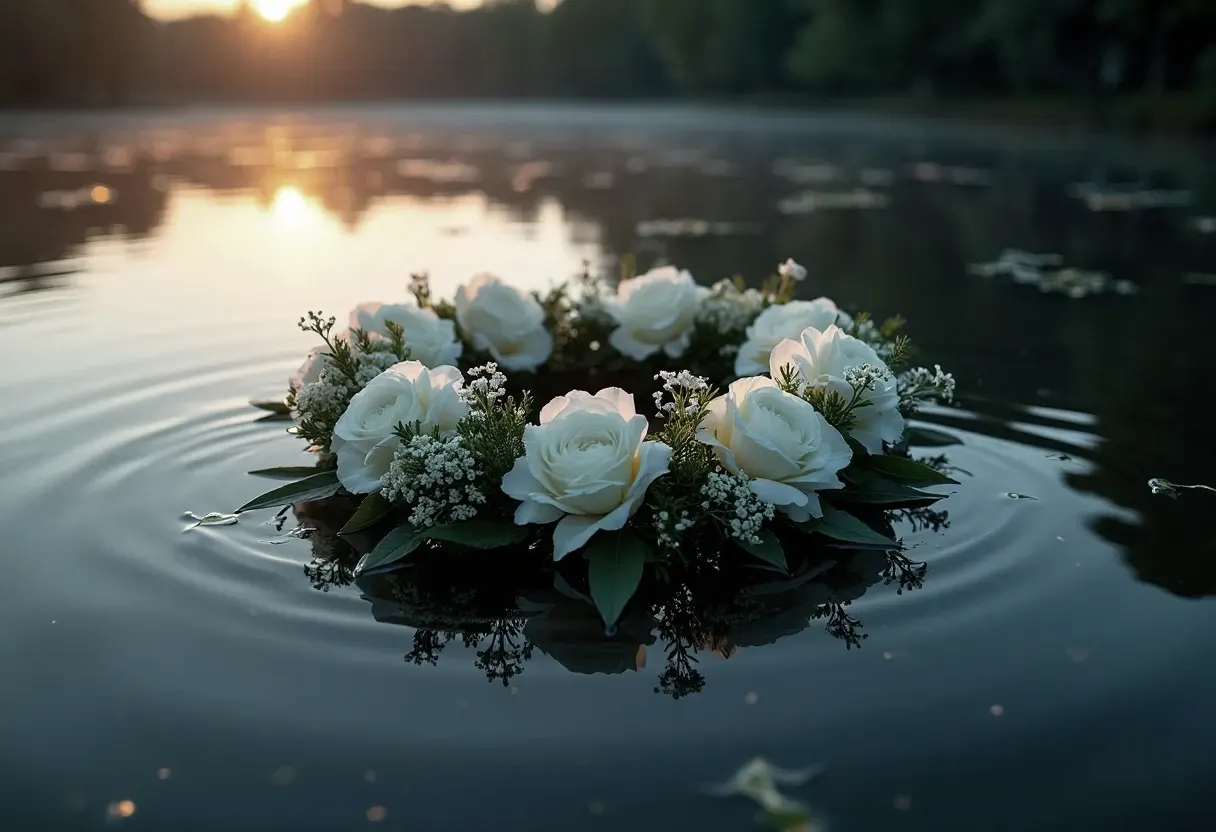 Fleurs de deuil à la surface de l'eau