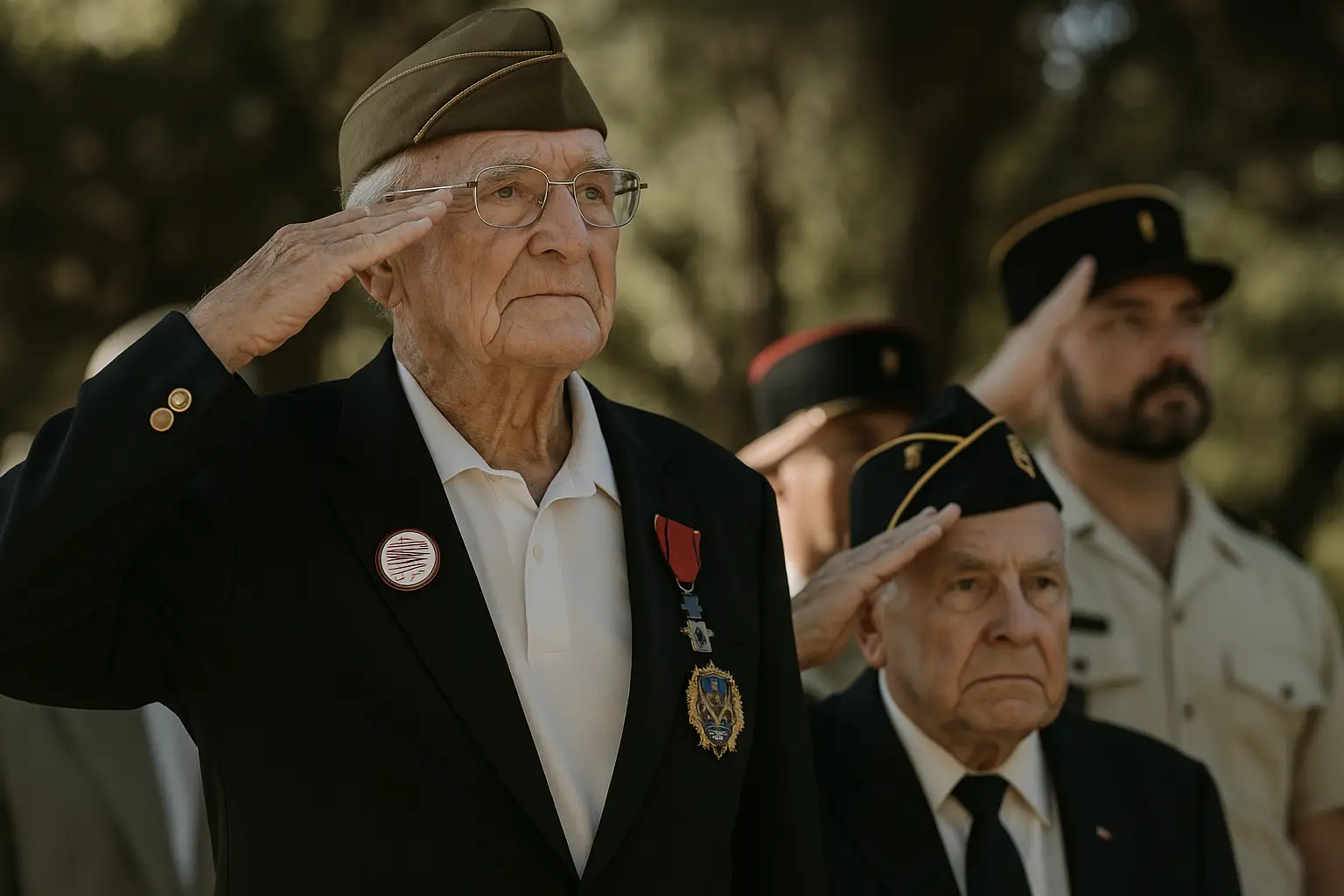 Vétérans en salut militaire